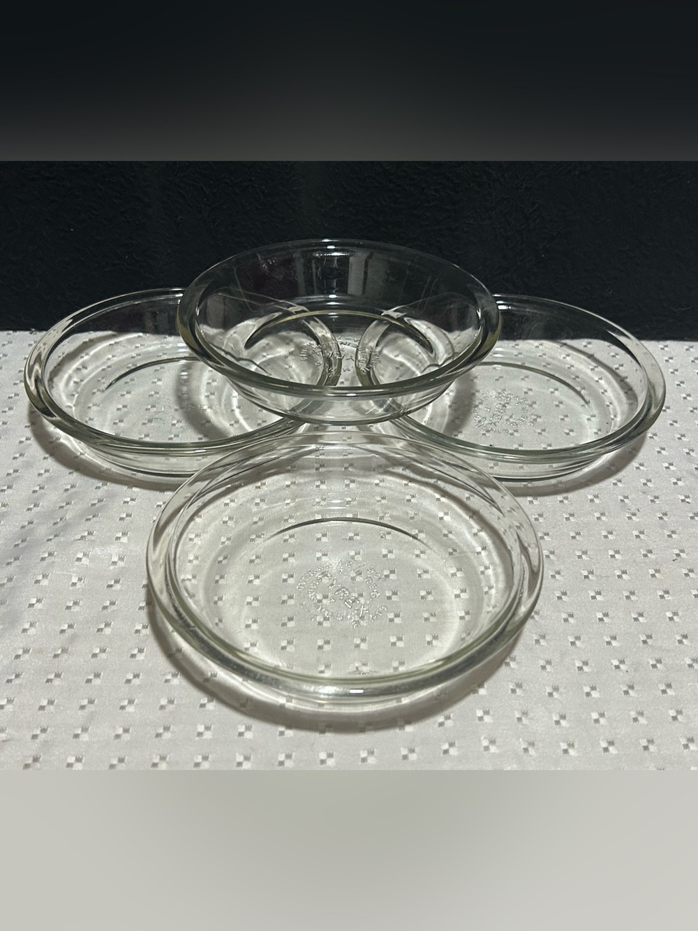 Set of 4 PYREX 206 6” Clear Glass Round Pie Dish Oven Safe mini Pyrex pan A-12